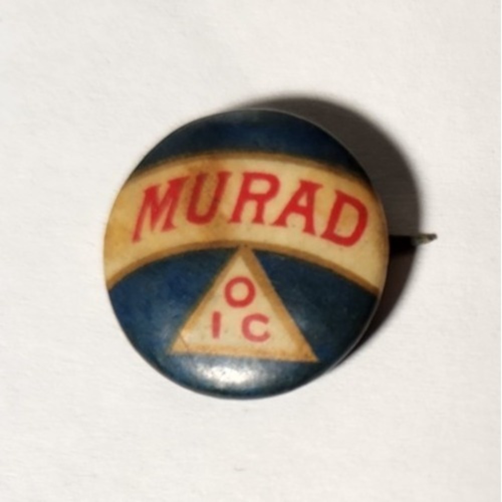 Murad‎ Turkish Cigarettes Old Irvin Club OIC Advertisement Button Circa 1910